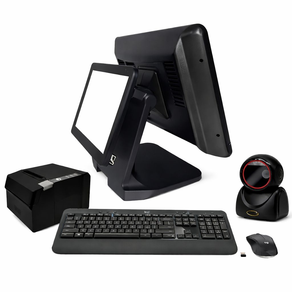 Kit Pos One T2-7000R Touch Con Pantalla Para Cliente+ Teclado Y Mouse+ Impresora Térmica 80mm+ Scanner Sobremesa 2d+ Gaveta De Dinero
