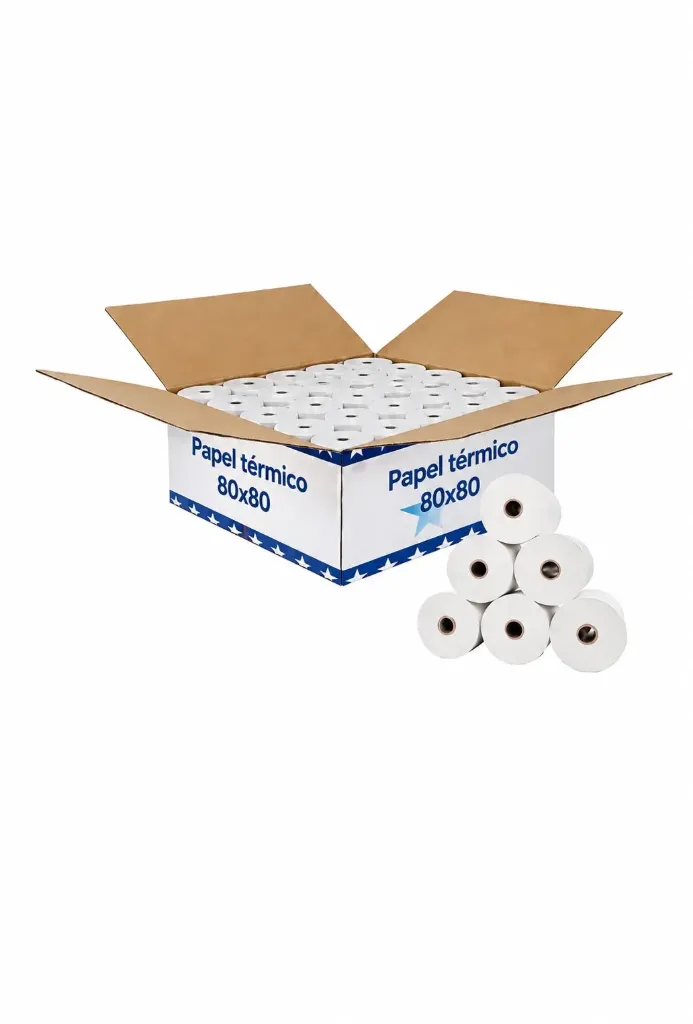 Caja Rollos Papel Térmico 80MM